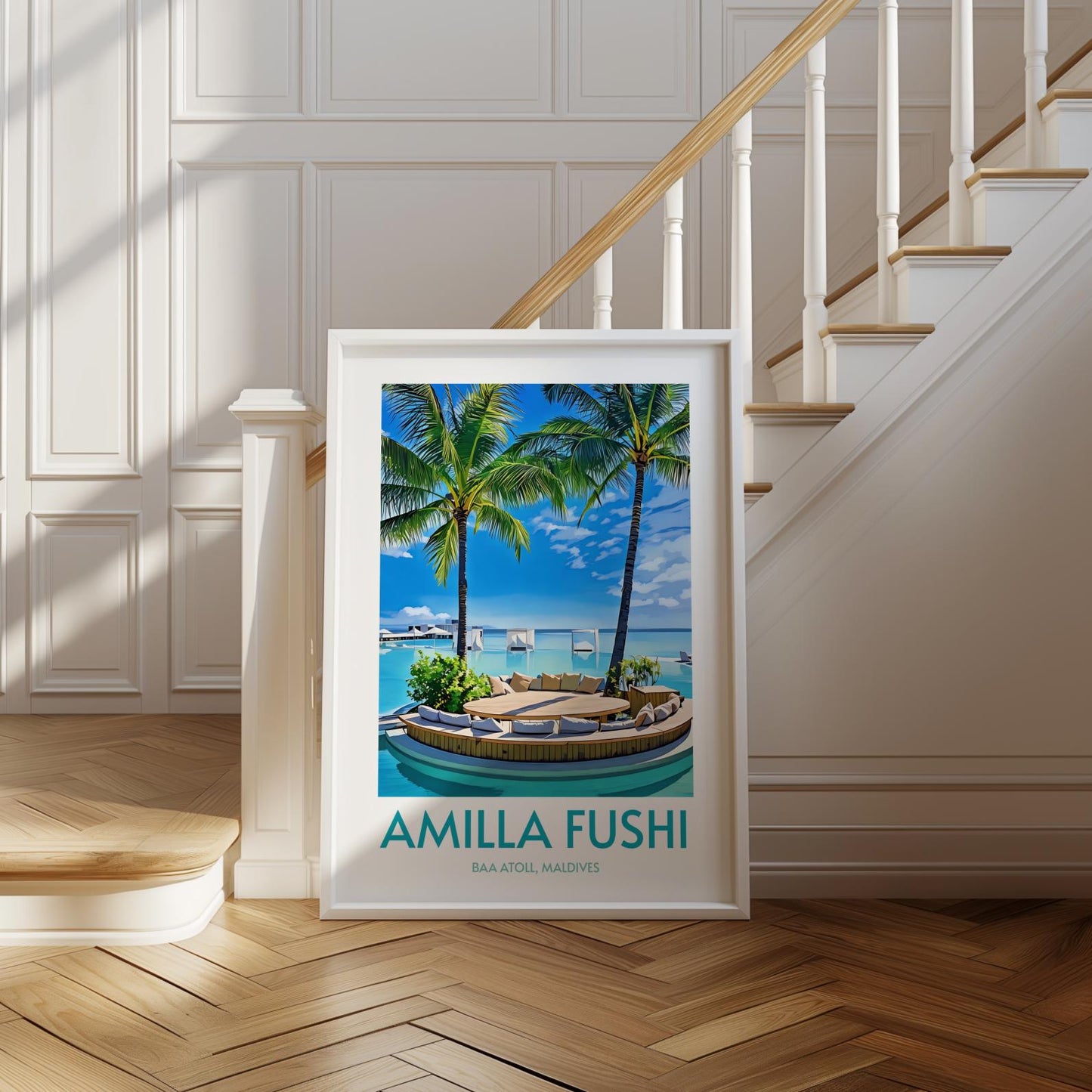 Amilla Fushi Maldives Island Poster Print Wall Art