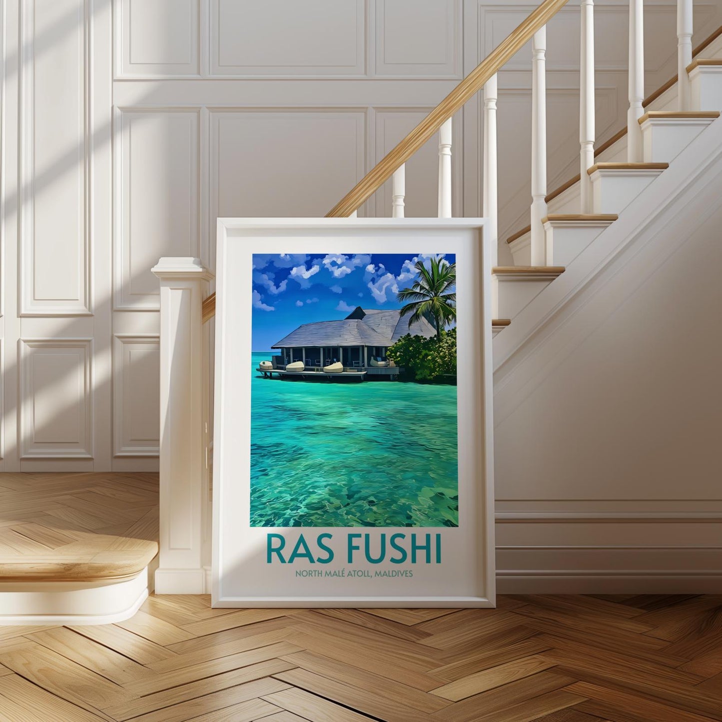 Ras Fushi Maldives Island Poster Print Wall Art