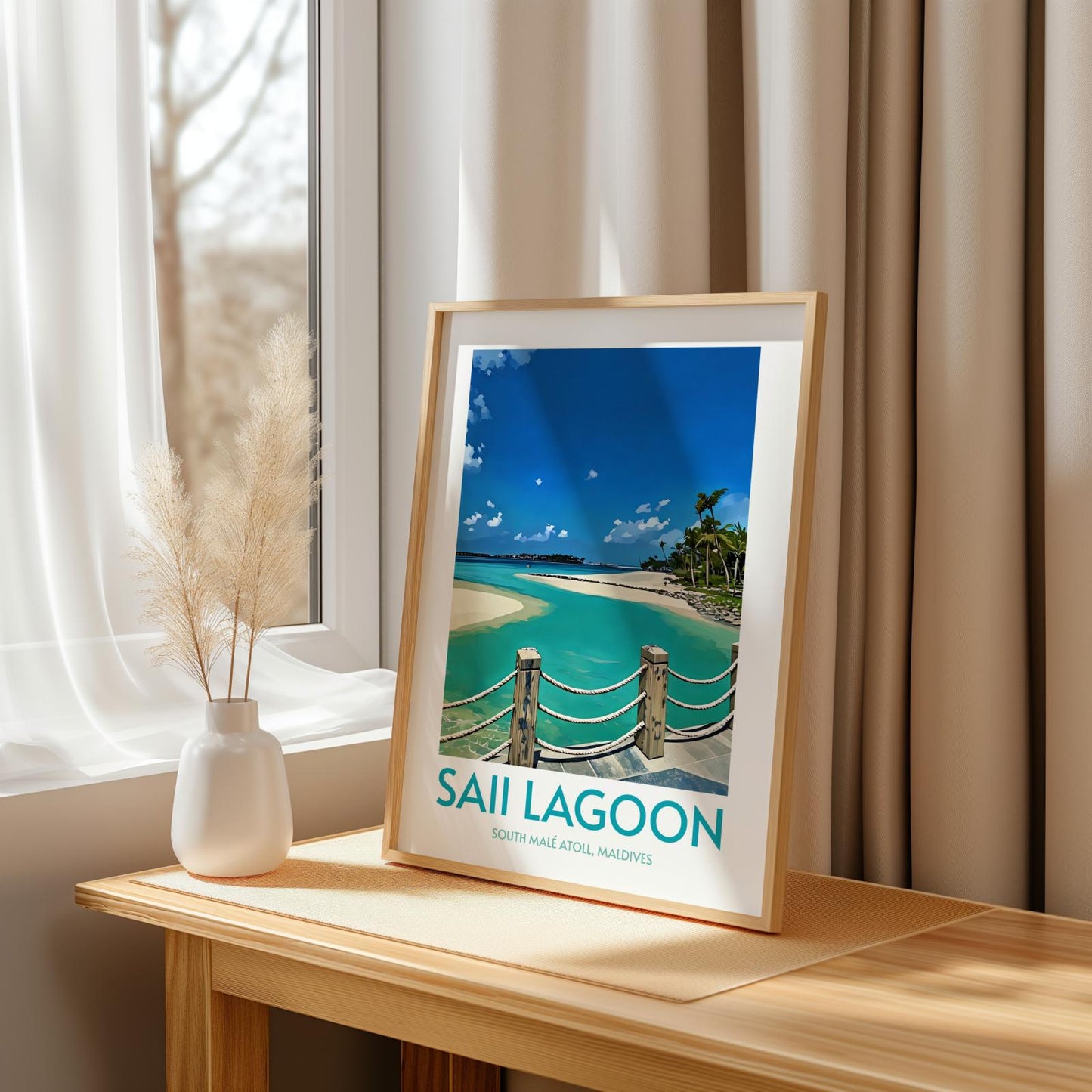 Saii Lagoon Maldives Island Poster Print Wall Art