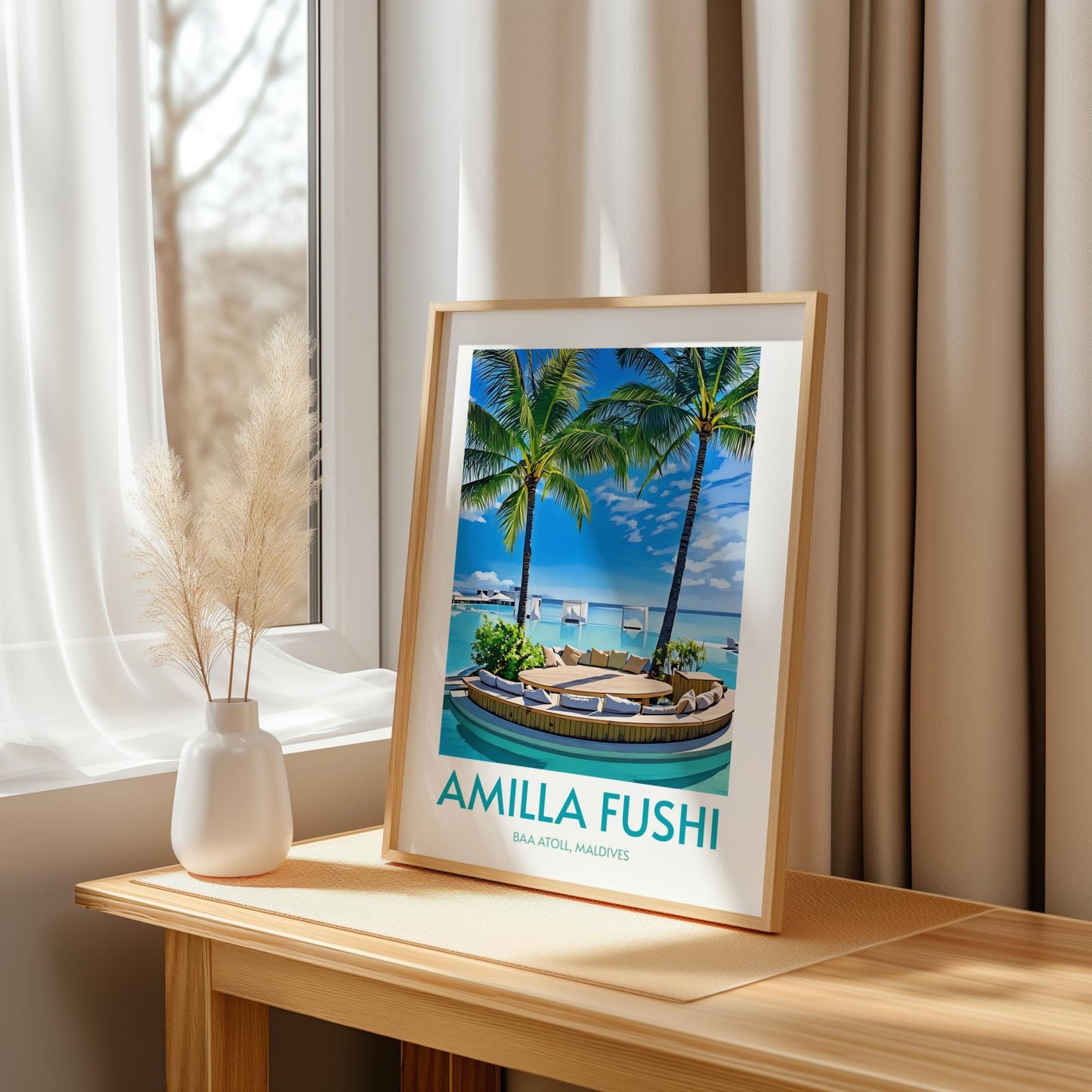 Amilla Fushi Maldives Island Poster Print Wall Art