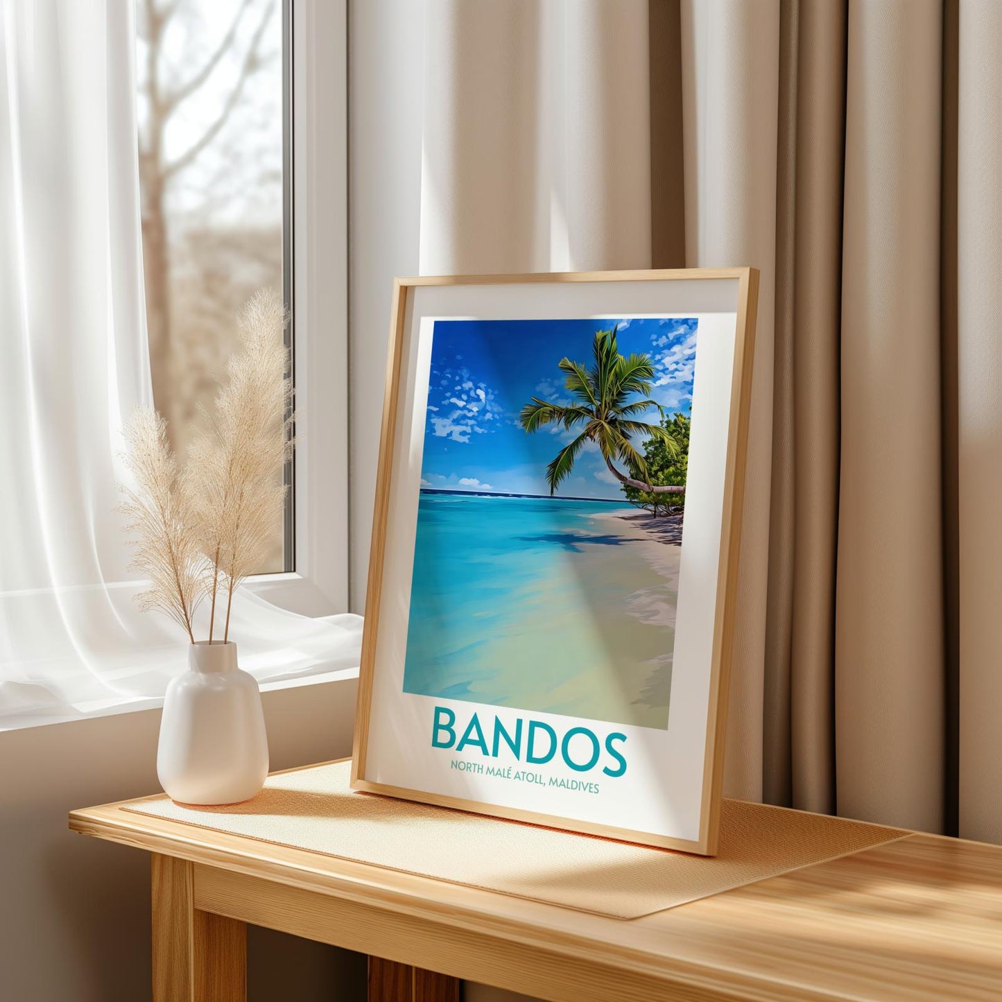Bandos Maldives Island Poster Print Wall Art