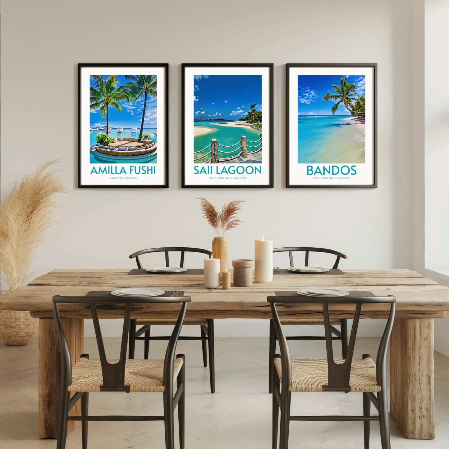 Saii Lagoon Maldives Island Poster Print Wall Art