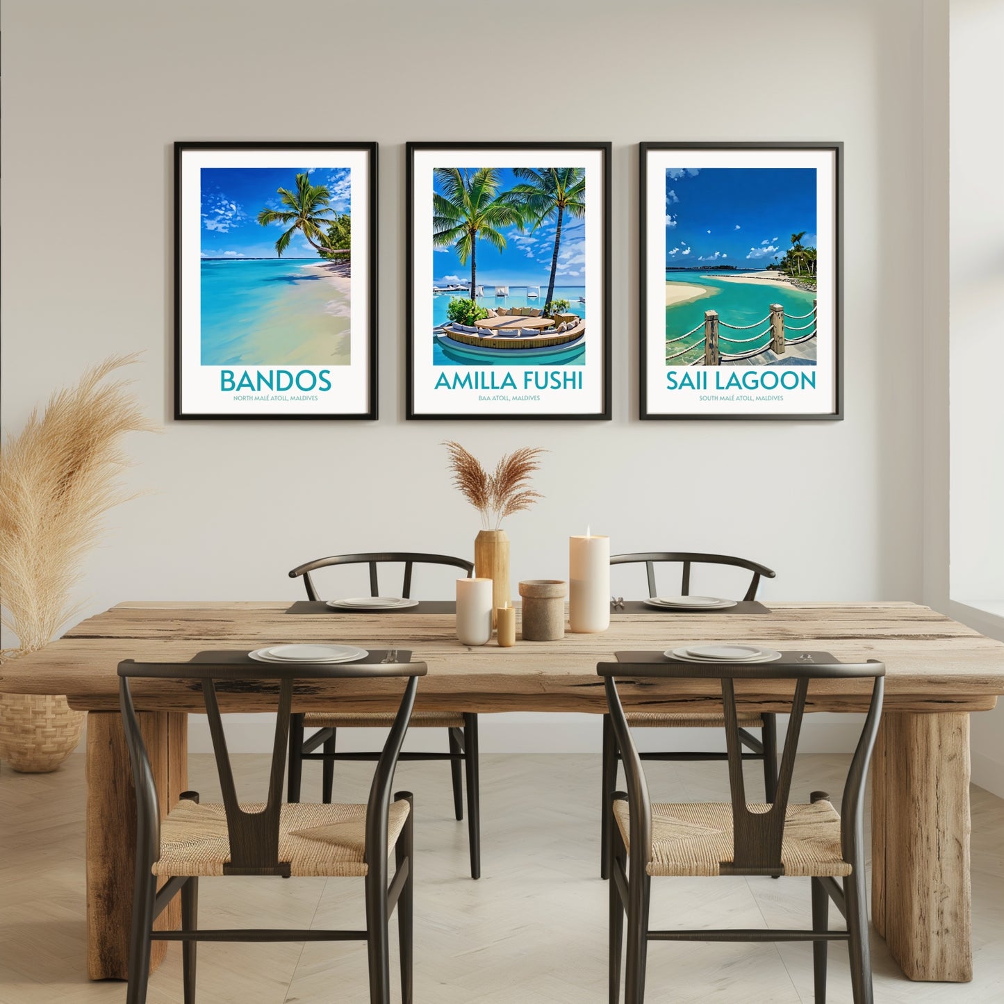 Amilla Fushi Maldives Island Poster Print Wall Art