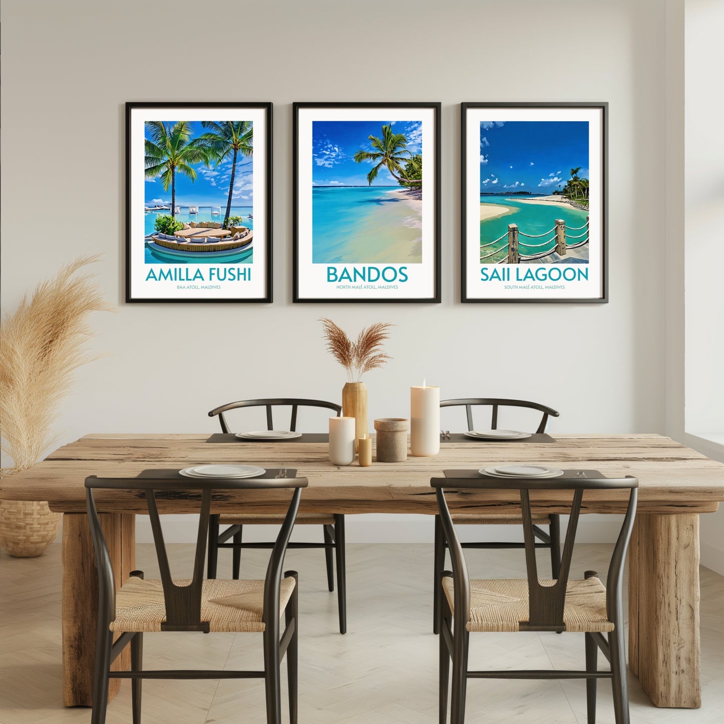 Bandos Maldives Island Poster Print Wall Art