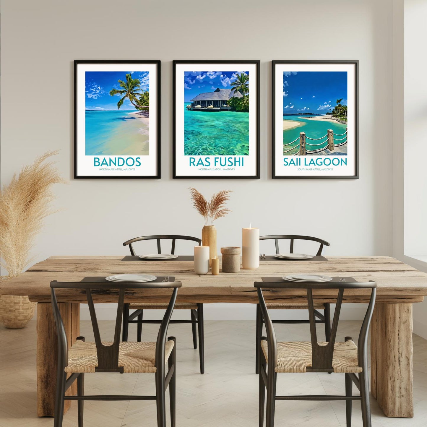 Ras Fushi Maldives Island Poster Print Wall Art