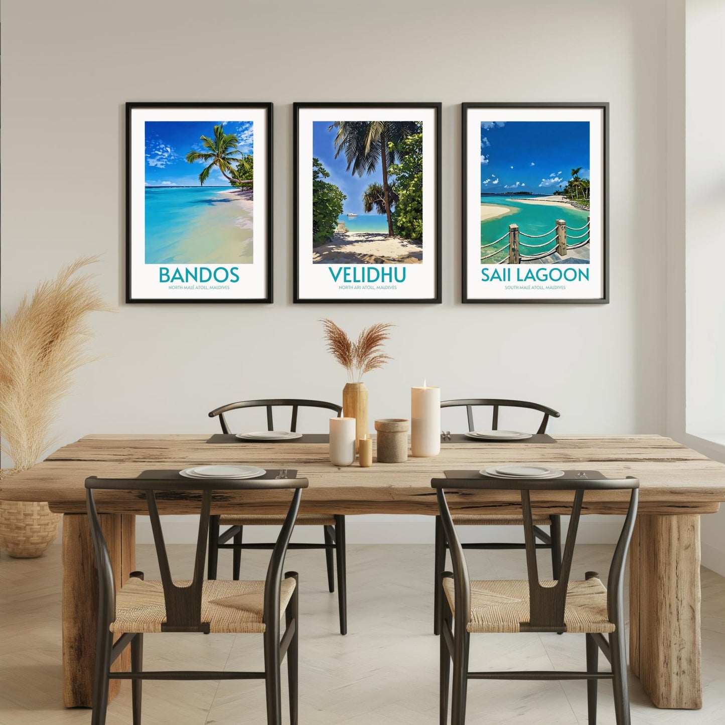 Velidhu Maldives Island Poster Print Wall Art