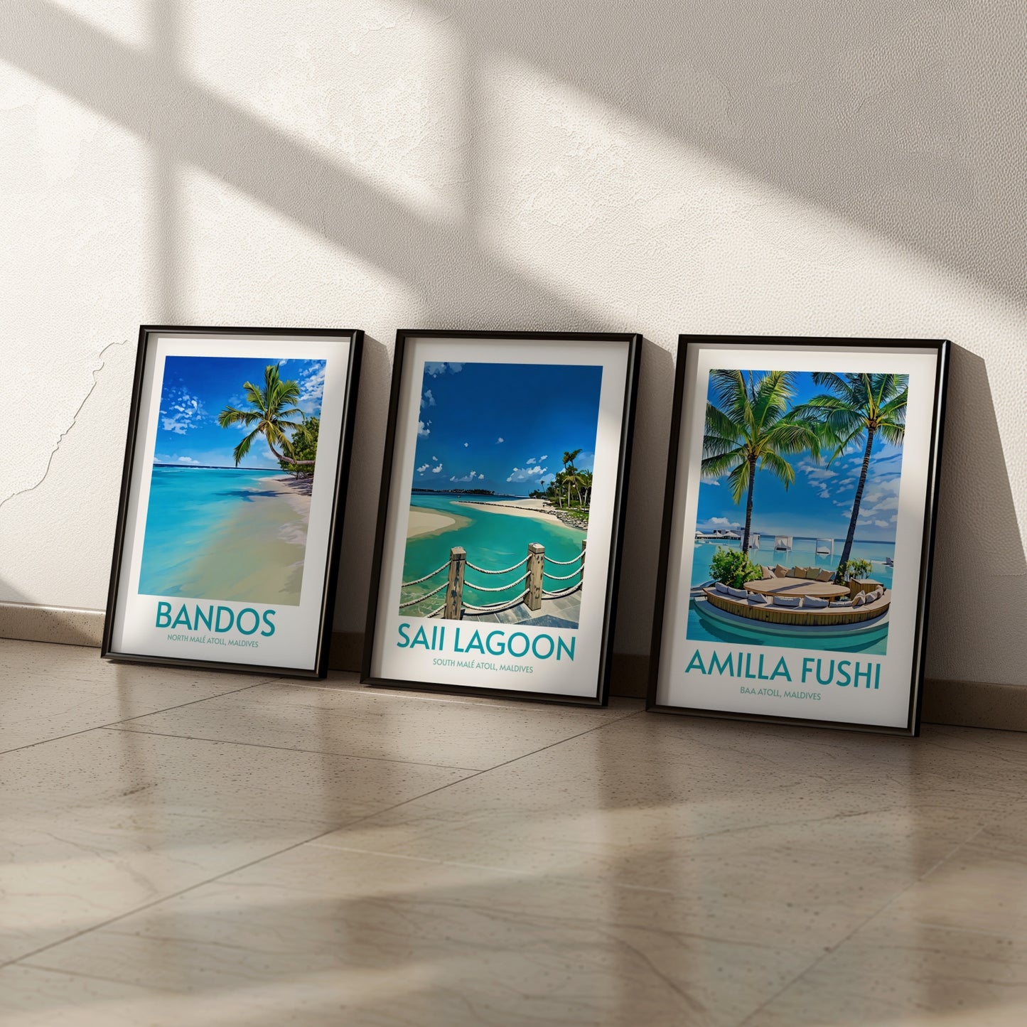 Saii Lagoon Maldives Island Poster Print Wall Art