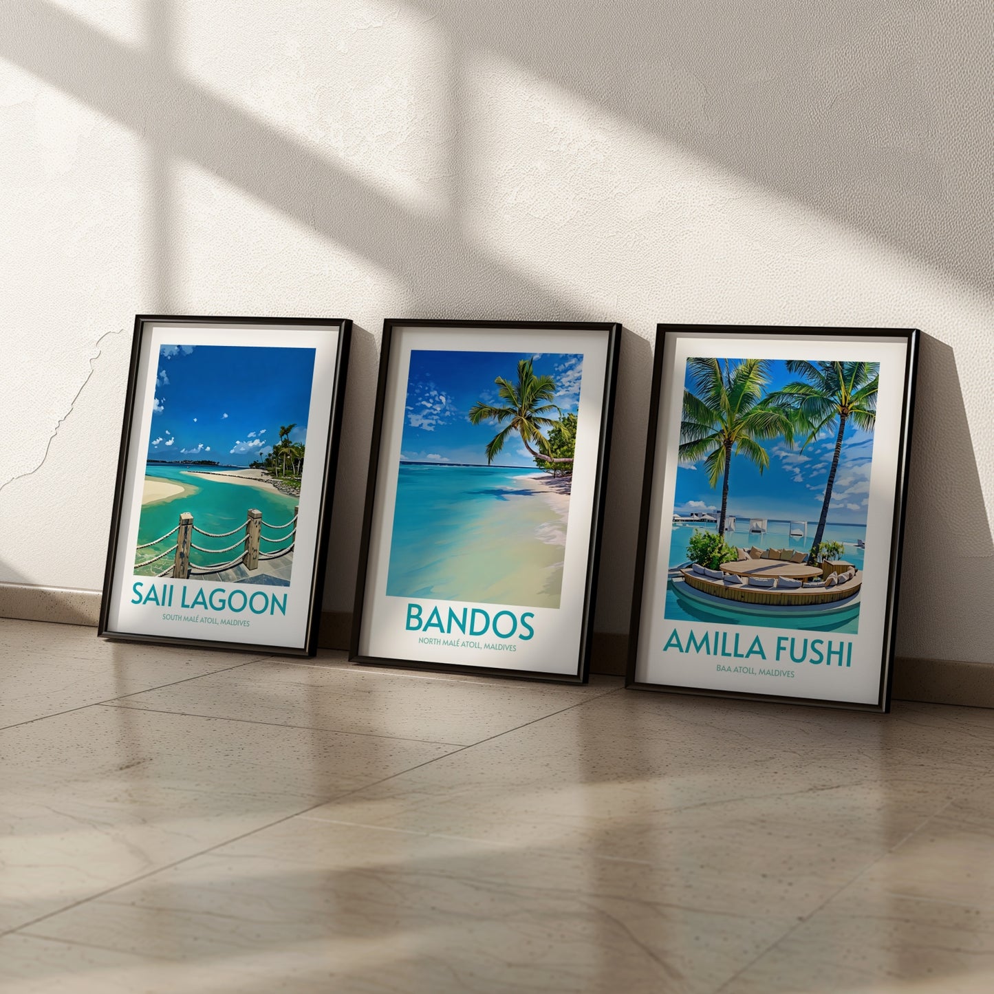 Bandos Maldives Island Poster Print Wall Art
