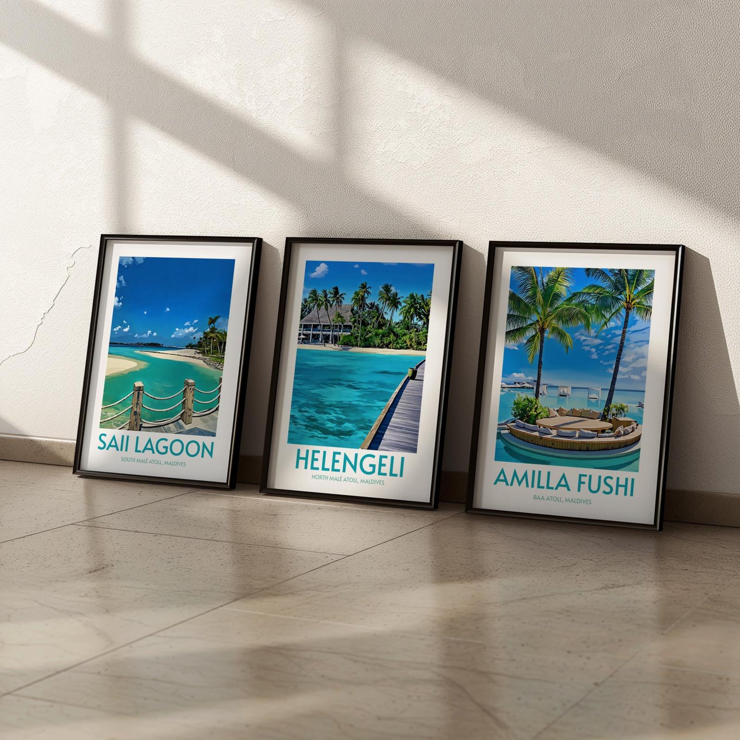 Helengeli Maldives Island Poster Print Wall Art