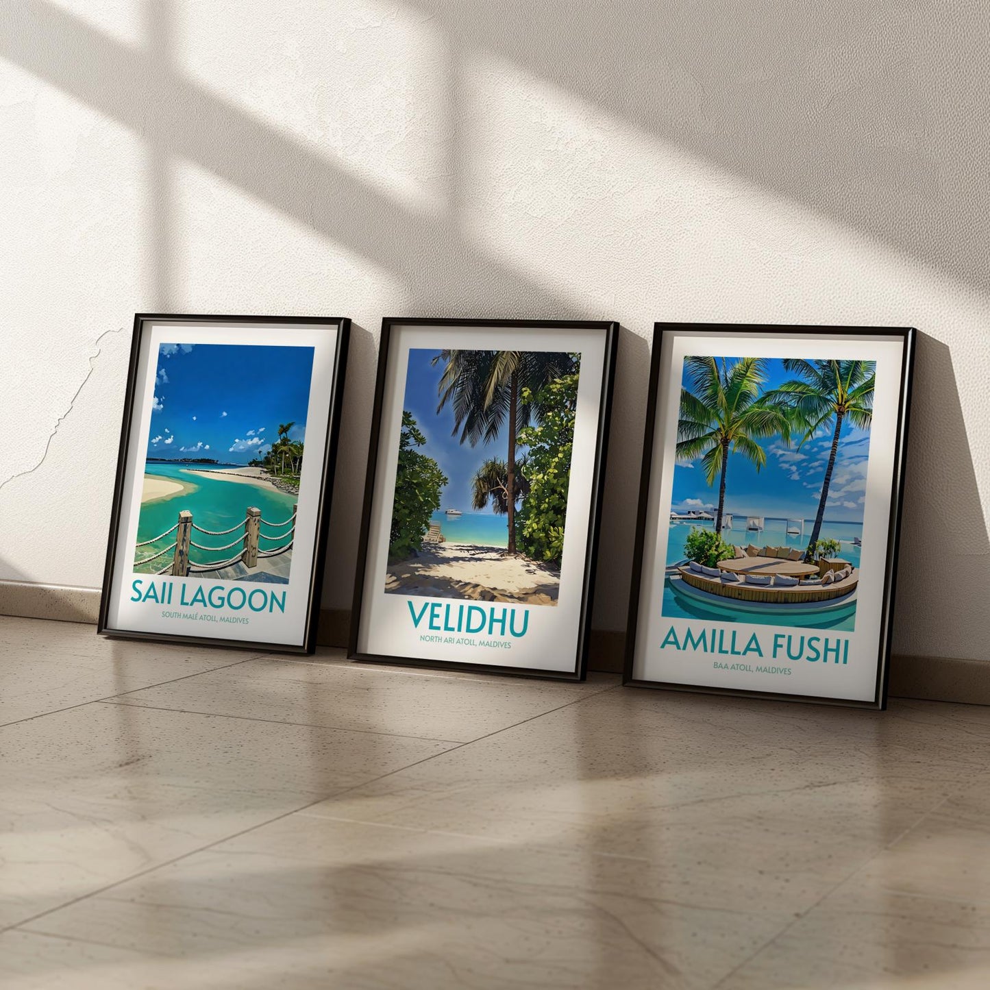 Velidhu Maldives Island Poster Print Wall Art