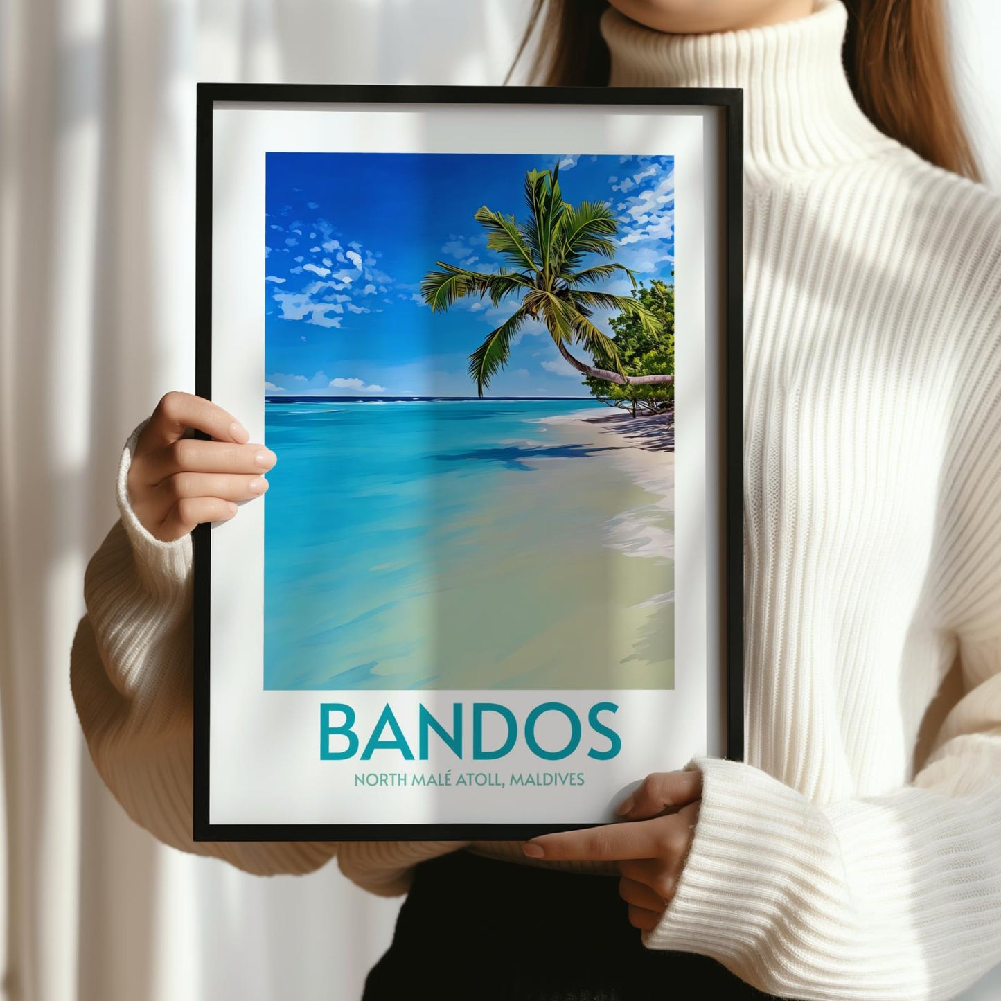 Bandos Maldives Island Poster Print Wall Art