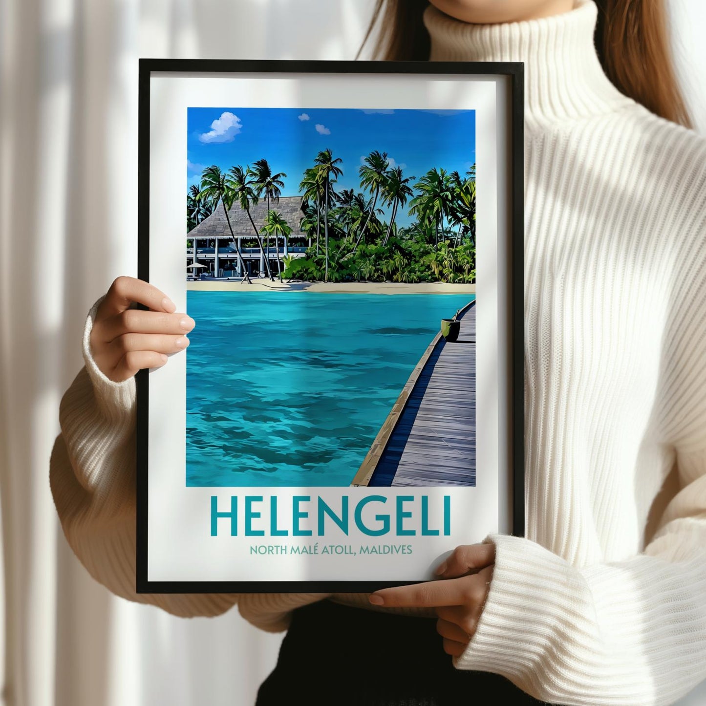 Helengeli Maldives Island Poster Print Wall Art