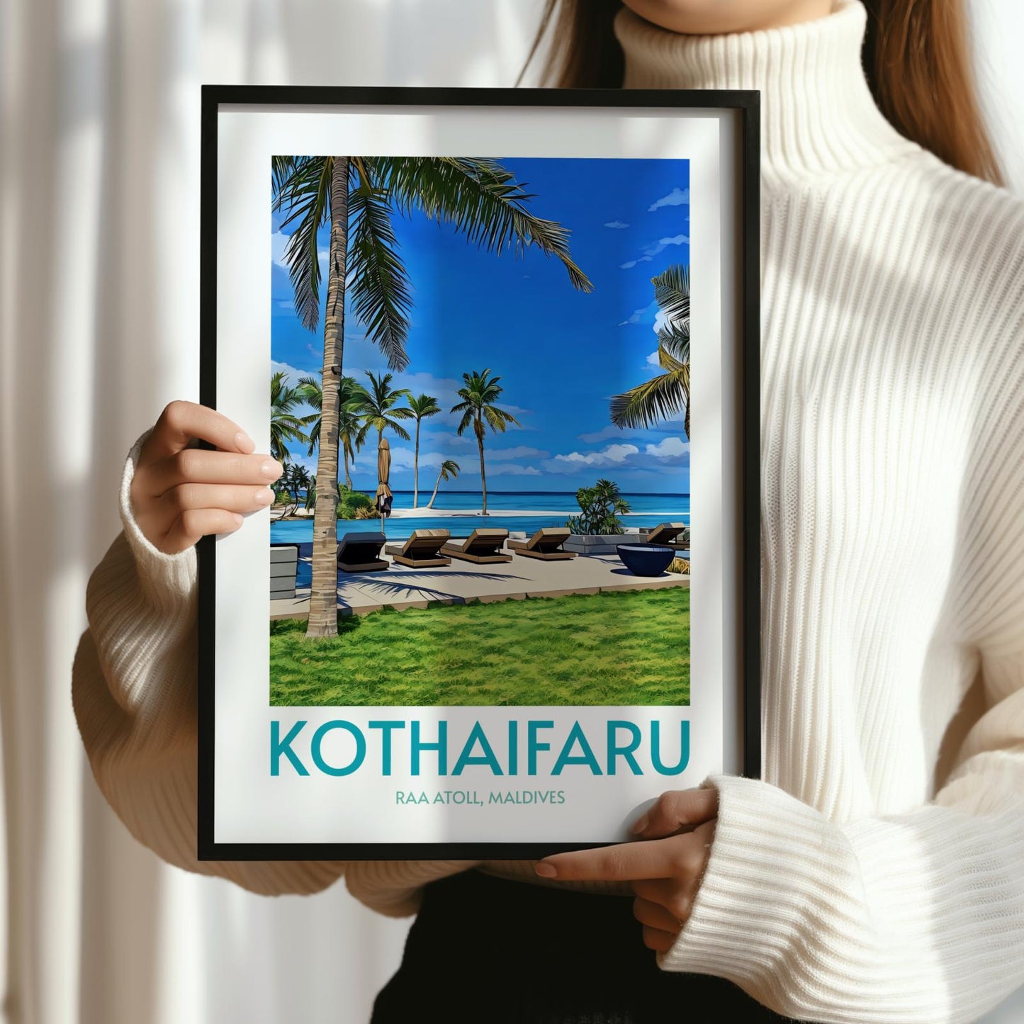 Kothaifaru Maldives Island Poster Print Wall Art