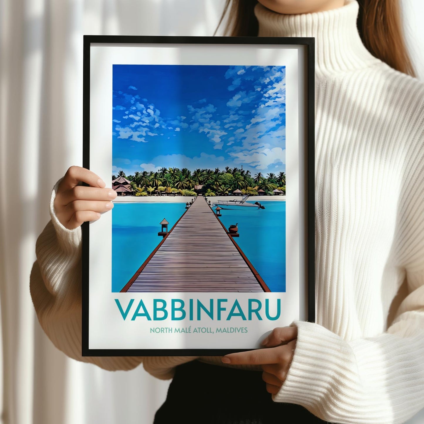 Vabbinfaru Maldives Island Poster Print Wall Art