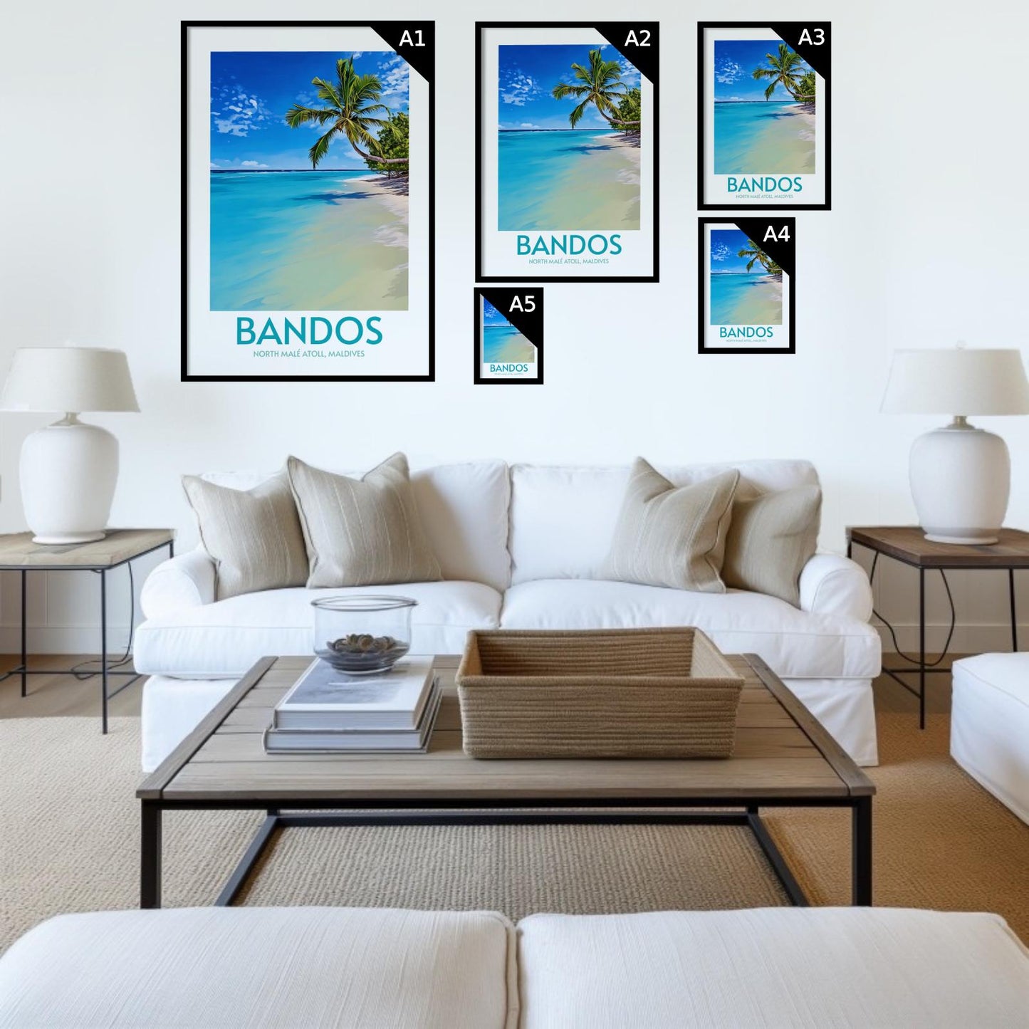 Bandos Maldives Island Poster Print Wall Art