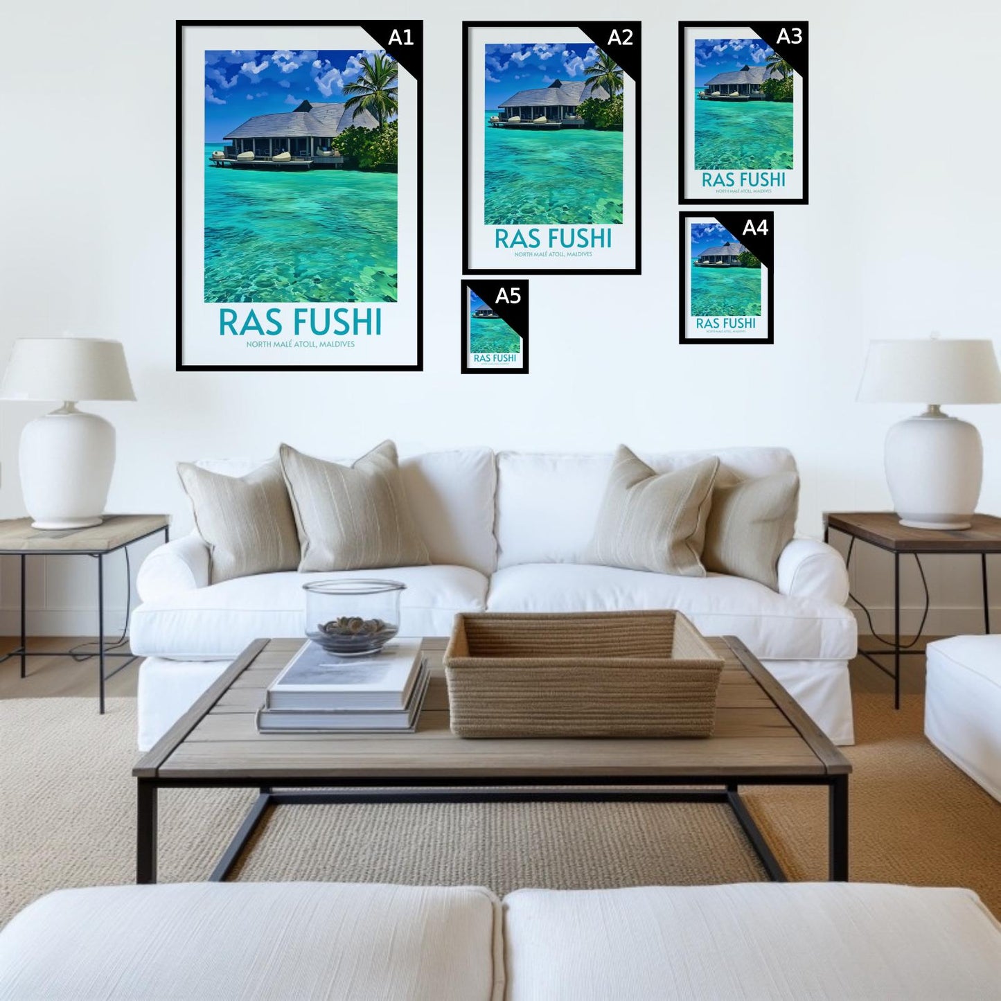 Ras Fushi Maldives Island Poster Print Wall Art