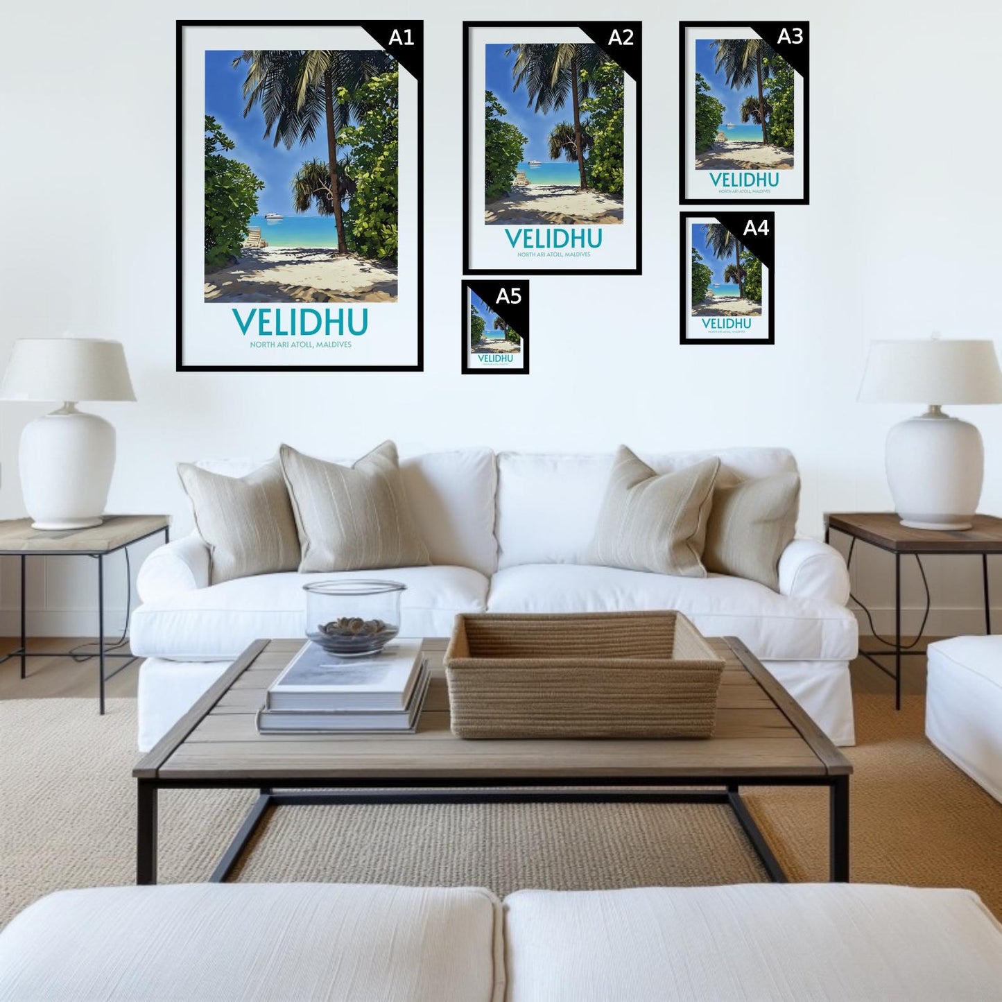 Velidhu Maldives Island Poster Print Wall Art