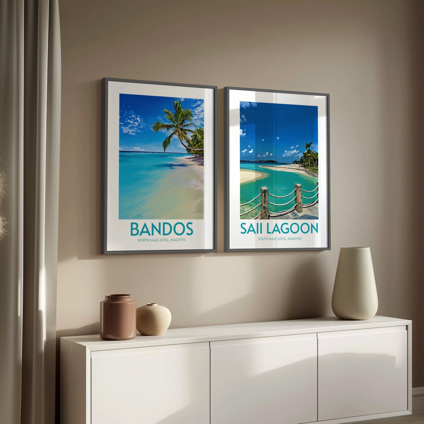 Saii Lagoon Maldives Island Poster Print Wall Art