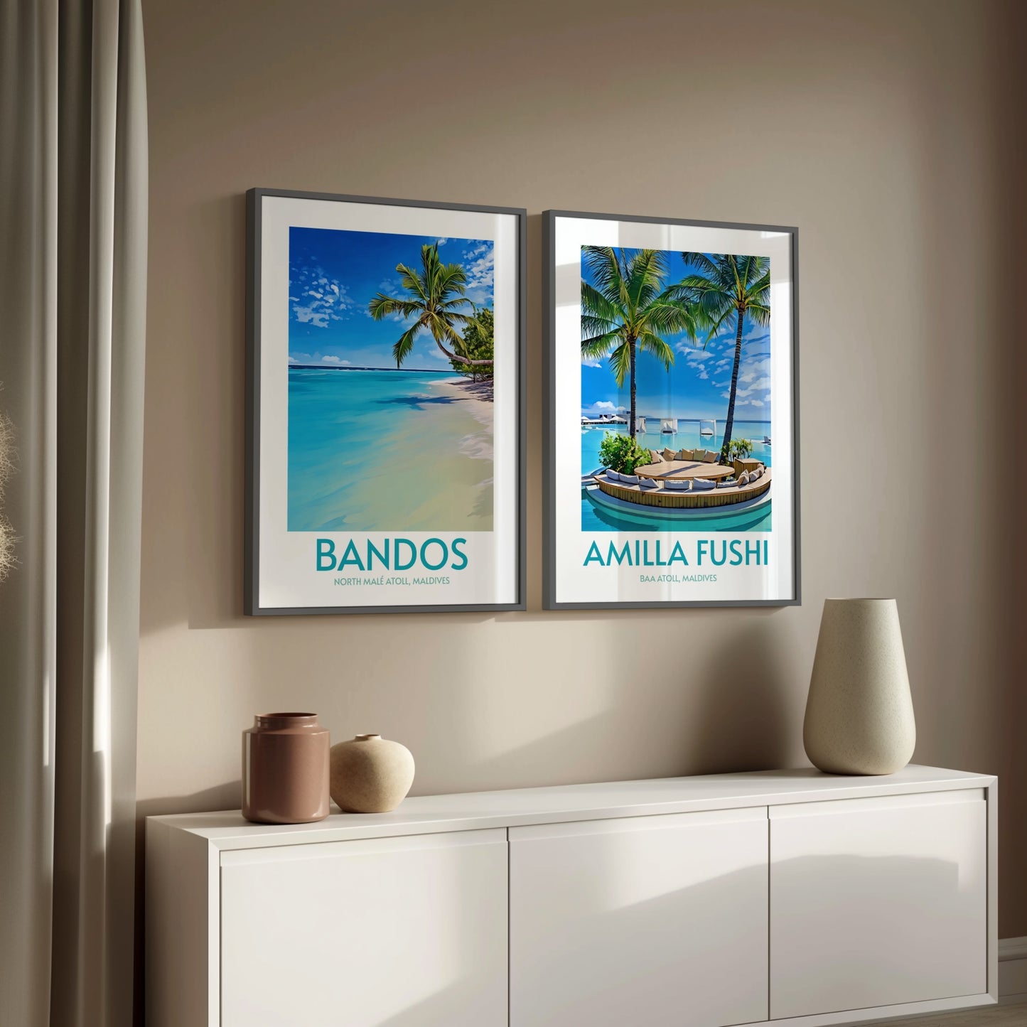 Amilla Fushi Maldives Island Poster Print Wall Art
