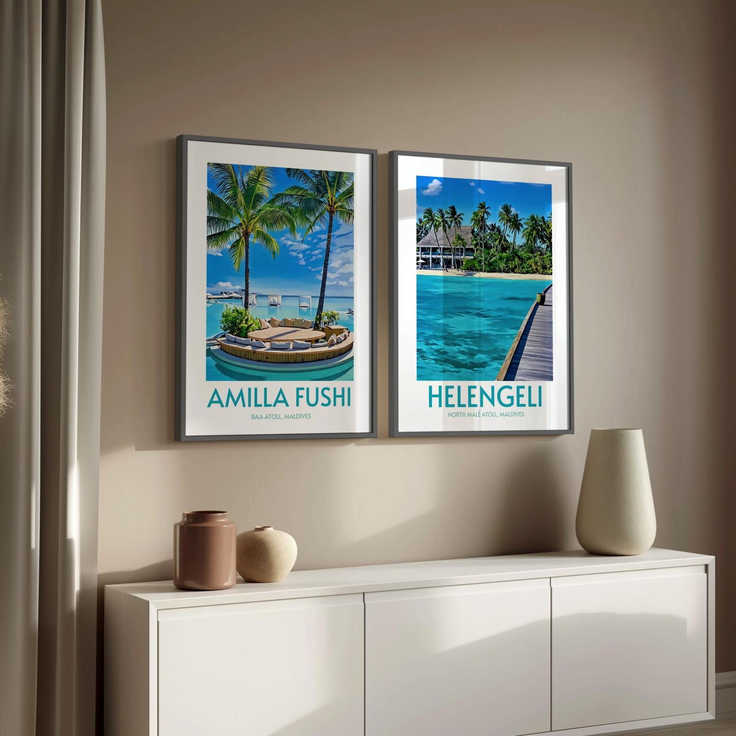 Helengeli Maldives Island Poster Print Wall Art