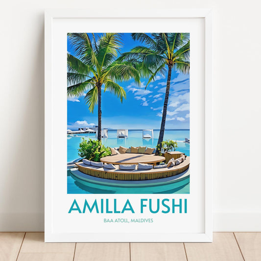 Amilla Fushi Maldives Island Poster Print Wall Art
