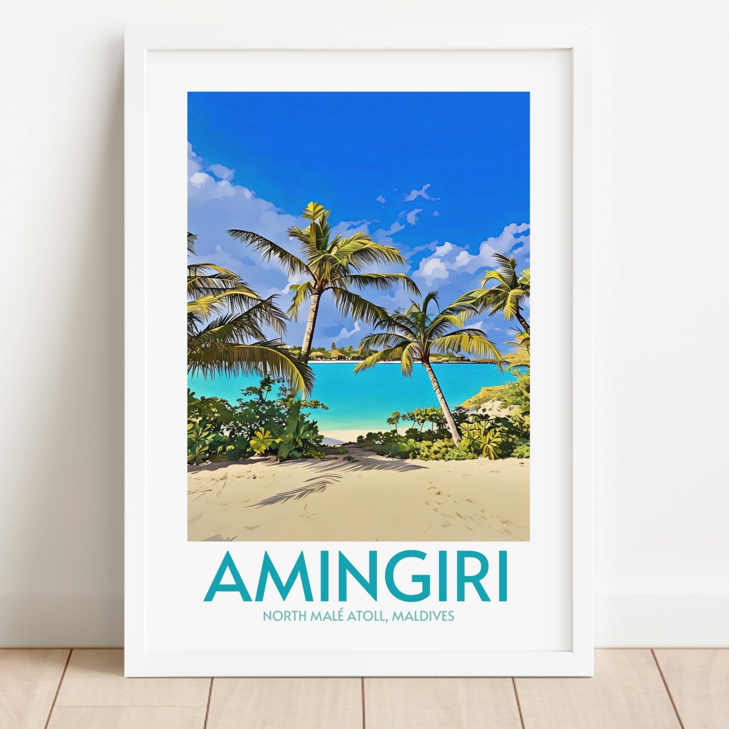 Amingiri Maldives Island Poster Print Wall Art
