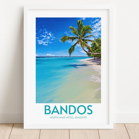 Bandos Maldives Island Poster Print Wall Art
