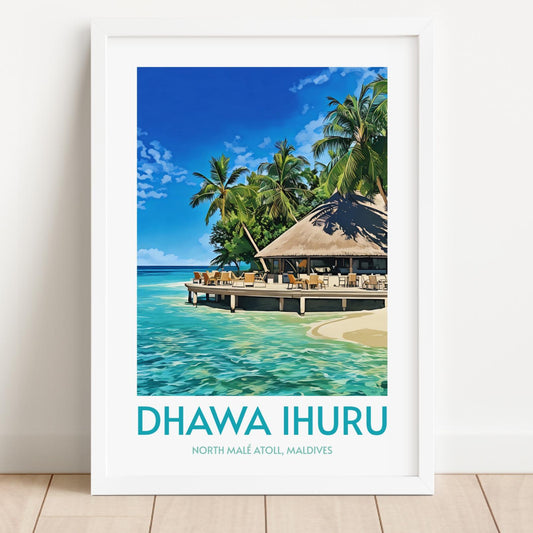 Dhawa Ihuru Maldives Island Poster Print Wall Art