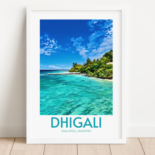 Dhigali Maldives Island Poster Print Wall Art