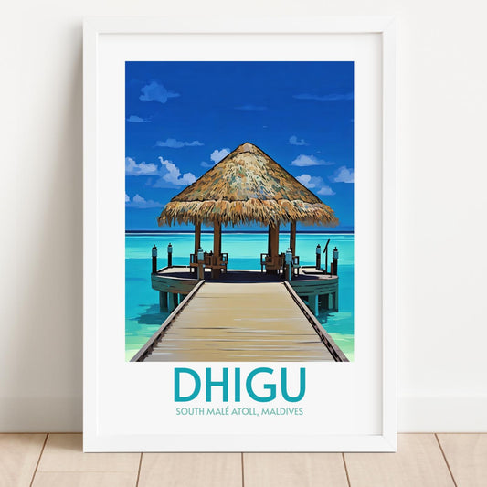 Dhigu Maldives Island Poster Print Wall Art