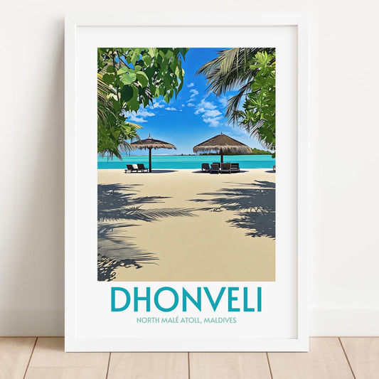 Dhonveli Maldives Island Poster Print Wall Art