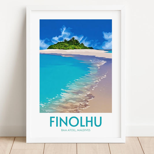 Finolhu Maldives Island Poster Print Wall Art