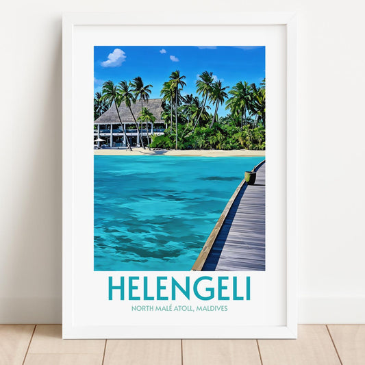 Helengeli Maldives Island Poster Print Wall Art
