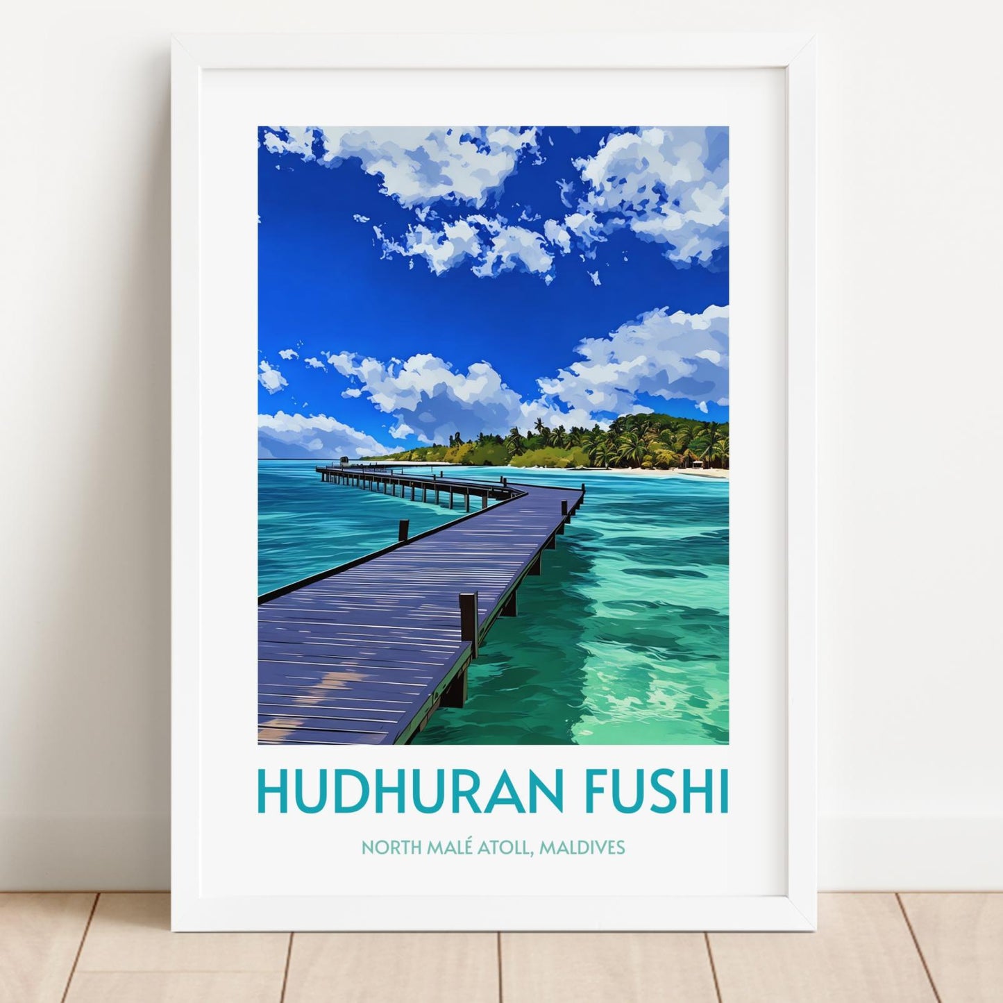 Hudhuran Fushi Maldives Island Poster Print Wall Art