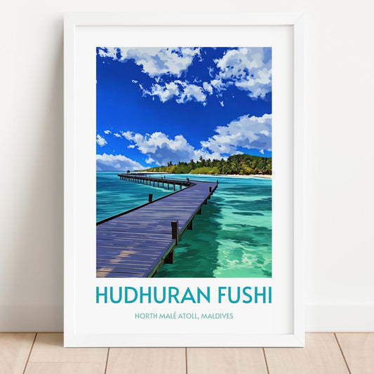 Hudhuran Fushi Maldives Island Poster Print Wall Art