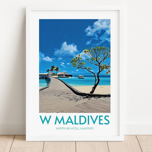 W Maldives Island Poster Print Wall Art