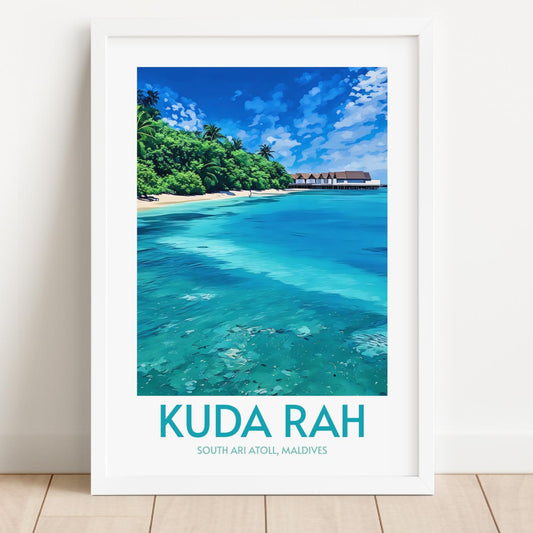 Kuda Rah Maldives Island Poster Print Wall Art
