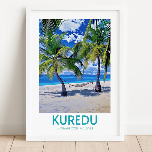 Kuredu Maldives Island Poster Print Wall Art