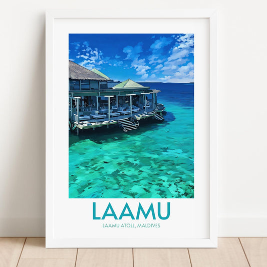 Laamu Maldives Island Poster Print Wall Art