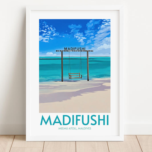 Madifushi Maldives Island Poster Print Wall Art