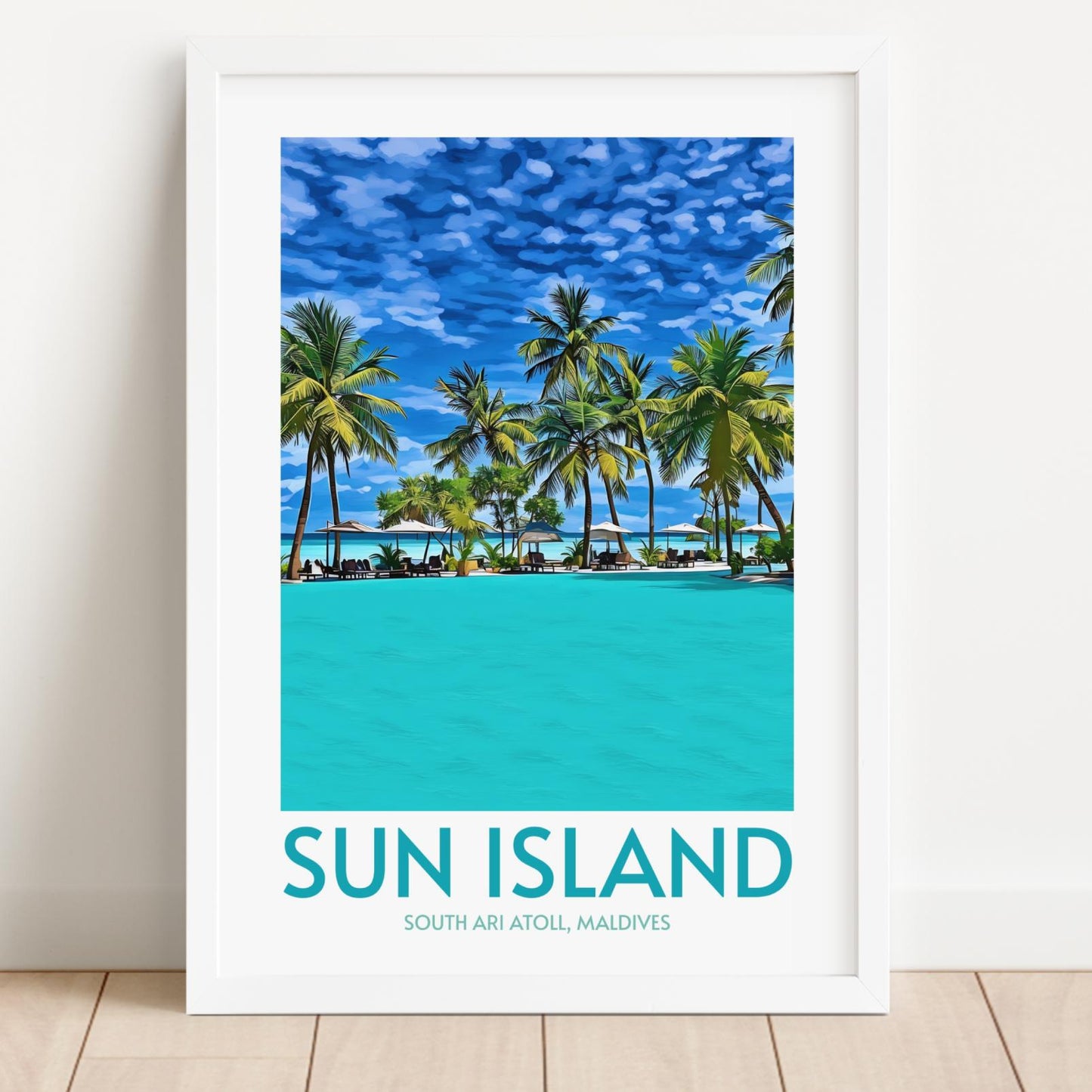 Sun Island Maldives Island Poster Print Wall Art