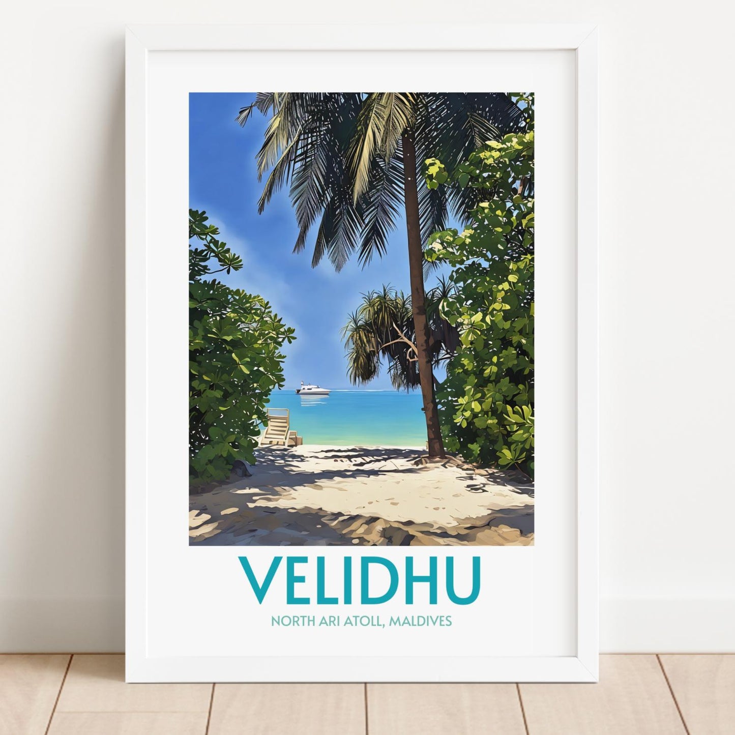 Velidhu Maldives Island Poster Print Wall Art