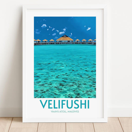 Velifushi Maldives Island Poster Print Wall Art