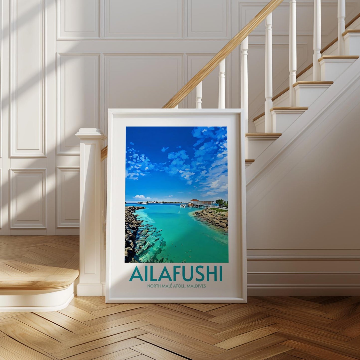 Ailafushi Maldives Island Poster Print Wall Art