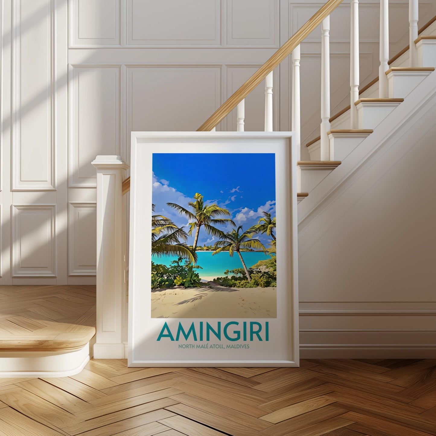 Amingiri Maldives Island Poster Print Wall Art