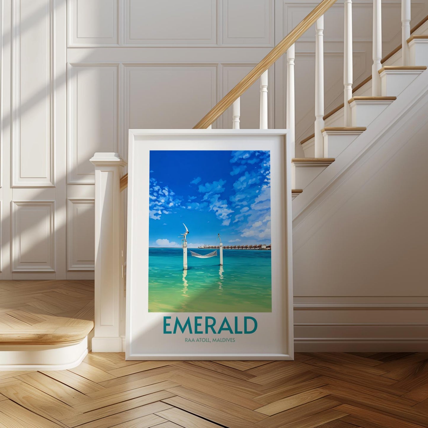 Emerald Maldives Island Poster Print Wall Art