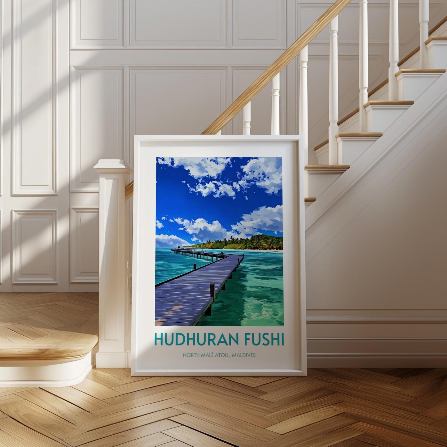 Hudhuran Fushi Maldives Island Poster Print Wall Art