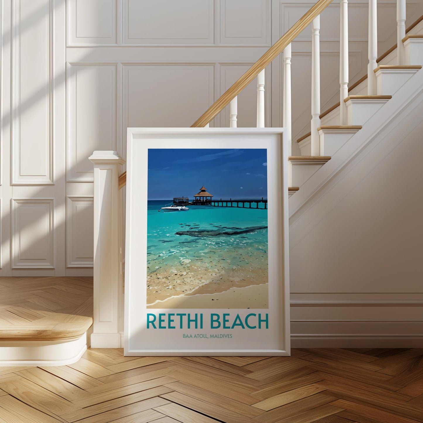 Reethi Beach Maldives Island Poster Print Wall Art