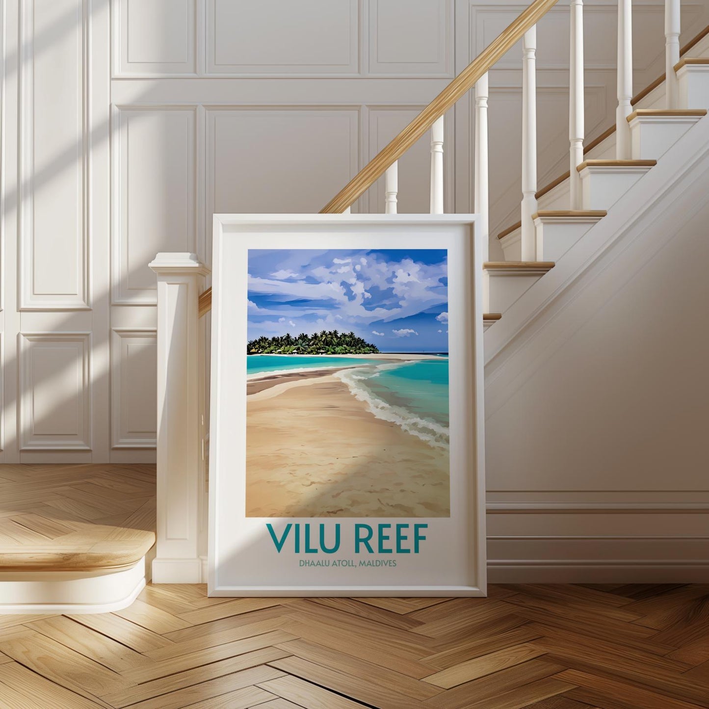 Vilu Reef Maldives Island Poster Print Wall Art