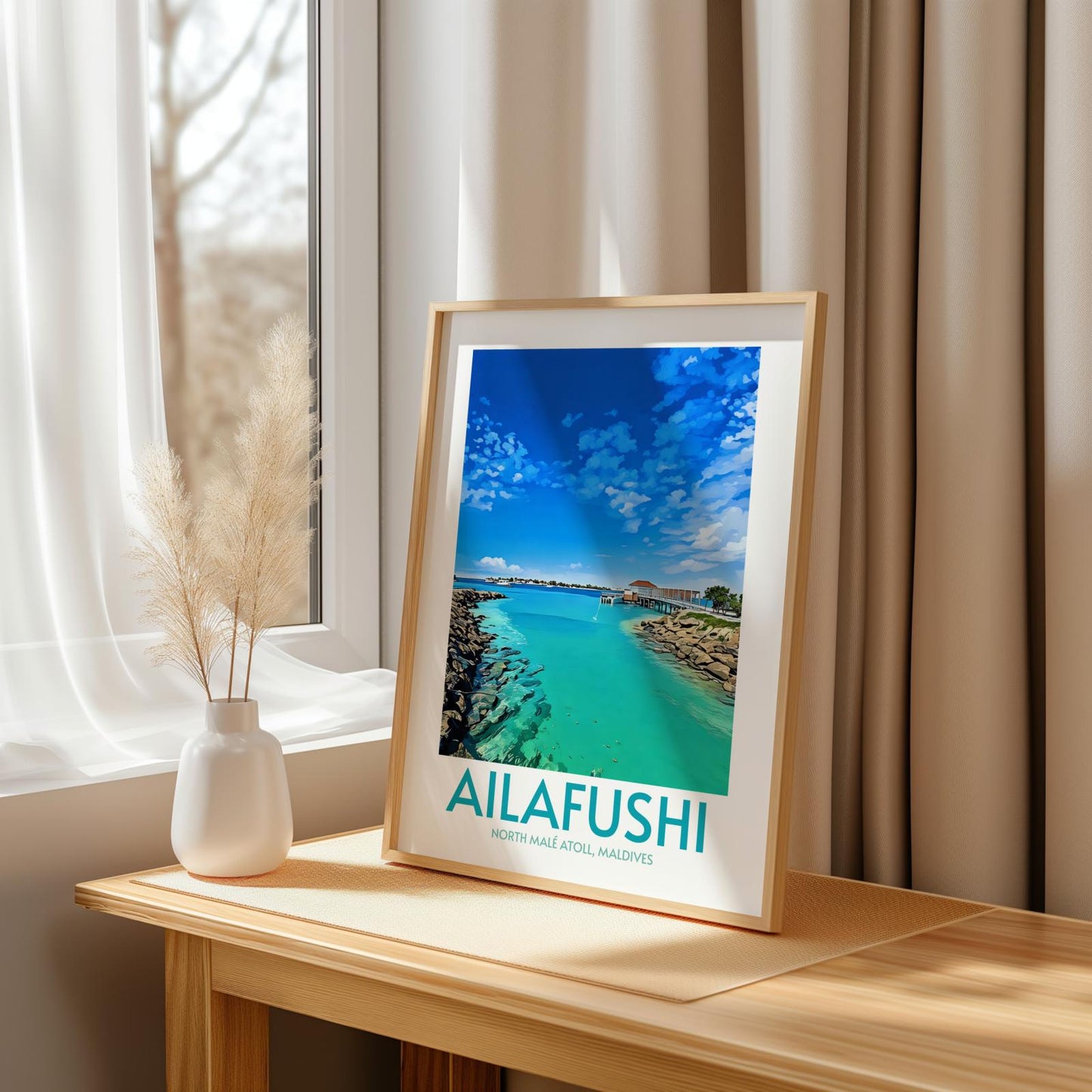 Ailafushi Maldives Island Poster Print Wall Art